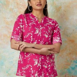 Melange by Lifestyle Pink Printed Straight Kurti-picture-29