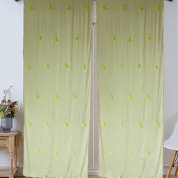 Dekor World Multicoloured Set of 2 Embellished Sheer Window Curtain-image-43