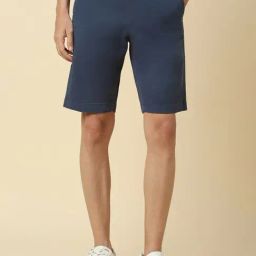 Allen Solly Navy Cotton Regular Fit Shorts-image-50