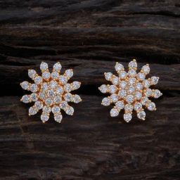 Kushal's Fashion Jewellery White CZ-Jewellery Polished Zircon Stud Earrings-picture-22