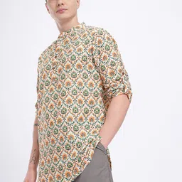 Anouk Rustic Ethnic Motifs Print Roll Up Sleeves Kurta-picture-45