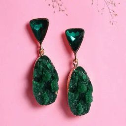 Jewelz Green Stone Drops & Danglers Alloy Earring For Girls & Women-18