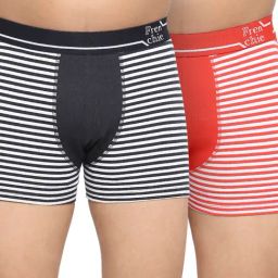 Frenchie Kids Black & Orange Striped Trunks (Pack Of 2)-image-87