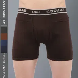 Dollar Lehar Assorted Cotton Regular Fit Trunks - Pack Of 5-picture-29