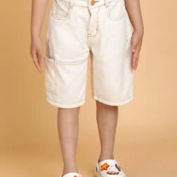 Tales & Stories Boys White Cotton Shorts-image-81