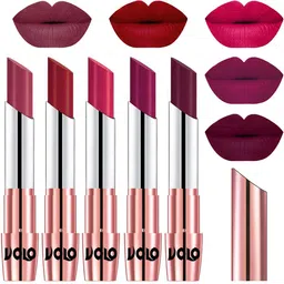VOLO Set Of 5 Creme Matte Lipsticks-Rose Pink 38-Red 43-Passion Pink 44-Magenta 45-Wine 47-image-59