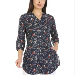 Mustard Navy Printed Shirt-image-33
