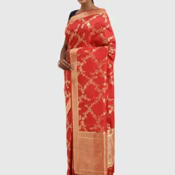 Vastranand Orange Textured Saree With Blouse-image-25