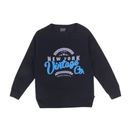 Proteens Kids Black Cotton Printed Sweatshirt-image-103