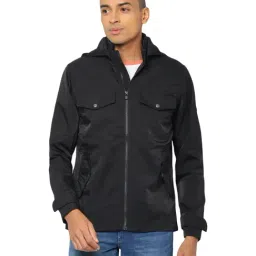 Allen Solly Black Regular Fit Hooded Jacket-47
