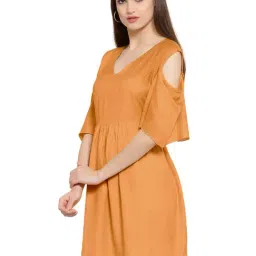 PATRORNA Peach Regular Fit & Flare Dress-picture-47