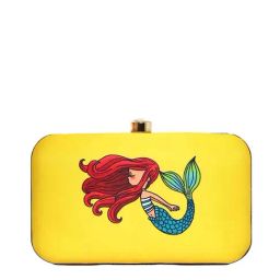 NR by Nidhi Rathi Yellow Fabric Minaudiere Clutch-14