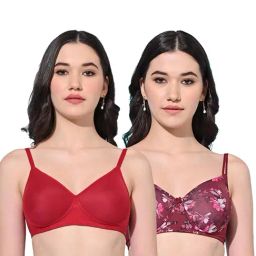 FIMS Red & Maroon Printed Bras - Pack Of 2-picture-31