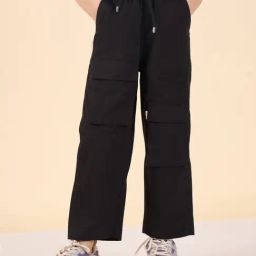 Stylobug Girls Black Cotton Cargo Pants-picture-23