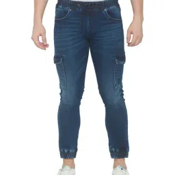 Spykar Royal Blue Slim Fit Jogger Jeans-picture-19