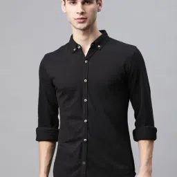 Manq Black Slim Fit Shirt-image-30