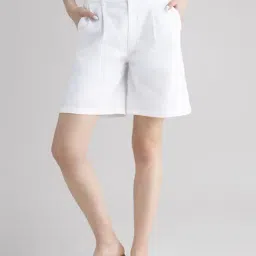 FableStreet White Cotton Regular Fit Shorts-picture-47