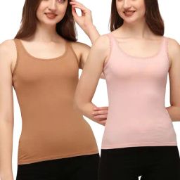 Soie Brown & Pink Camisole - Pack of 2-image-4