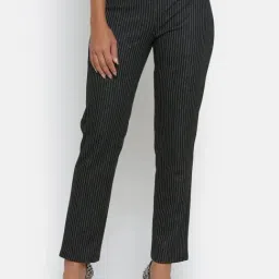 Office & You Black Striped Trousers-image-62