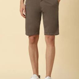 Allen Solly Brown Cotton Slim Fit Shorts-image-79
