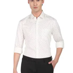 Arrow Off-White Cotton Slim Fit Printed Shirt-picture-14