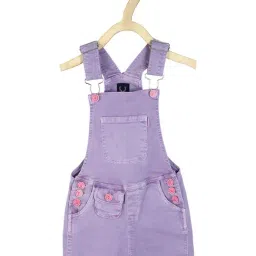 Allen Solly Kids Purple Solid Dungree-image-91