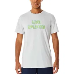 Asics Grey Regular Fit Printed Sports T-Shirt-image-82