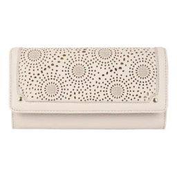 Lino Perros Beige Cut Work Small Tri-Fold Wallet for Women-47