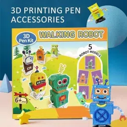 Melt3D 3D Pen Template Books Comes With Walking Robots 5 Patterns Paper Molds Drawing Stencils, Multicolor image 3