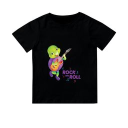 Purple Turtle Black Cotton Tshirts-17