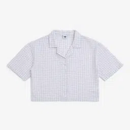 Y&F Kids by Westside Lilac Checkered Cotton Shirt-image-3