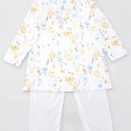 Nauti Nati Boys Ivory Linen Graphic Regular Fit Kurta with Pyjamas-picture-7