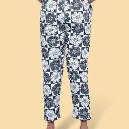Kryptic off White & Charcoal Black Cotton Relaxed Fit Printed Lounge Pant - Pack of 2-image-64
