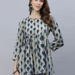 Tankhi Beige Printed Tunic-image-7