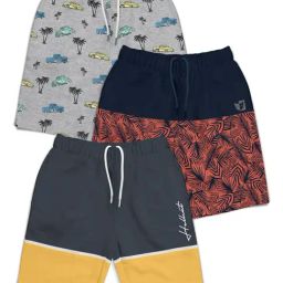 HELLCAT Kids Multi Color Block Shorts (Pack Of 3)-image-95