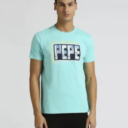 Pepe Jeans Sea Green Cotton Slim Fit Printed T-Shirt-image-16