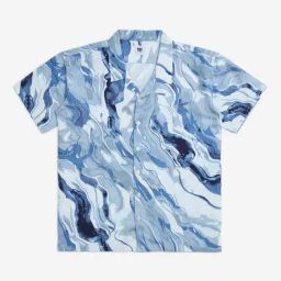 Y&F Kids by Westside Blue Marble Printed Resort-Fit Shirt-image-31