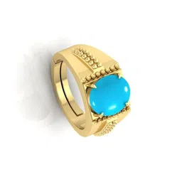 GenZcomplex Turquoise Blue Brass Turquoise Finger Ring-image-89