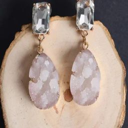 Jewelz White Stone Drops & Danglers Alloy Earring For Girls & Women-31