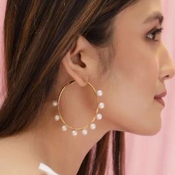 Jewelz Trendy Pearl Beaded Round Earrings For Stylish Girls And Women-88