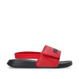 Puma Kids Popcat 20 High Risk Red & Black Back Strap Sandals-image-16