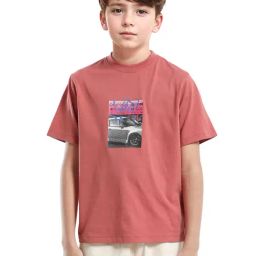 Rare Ones Boys Red Cotton Graphic Print T-Shirt-image-40
