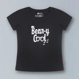 3PIN Girls Black Graphic T-Shirt-image-80