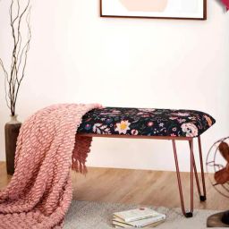 Chumbak Kitsch Bohemian Paisley Black Iron Bench-image-35