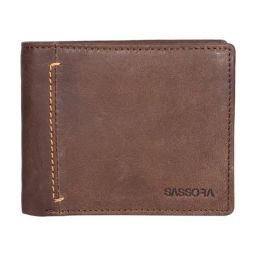 SASSORA Izan Brown & Tan Small Leather Bi-Fold Wallet for Men-41