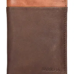 SASSORA Izan Brown & Tan Small Leather Bi-Fold Notecase for Men-picture-14