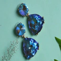 Jewelz Blue Stone Trending Stylish Western Look Earrings For Girls & Women-24