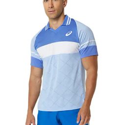 Asics Blue Slim Fit Colour Block Sports Polo-image-54