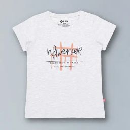 3PIN Girls Grey Graphic T-Shirt-image-74