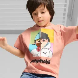 Puma Boys Pink Cotton Printed T-Shirt-image-37